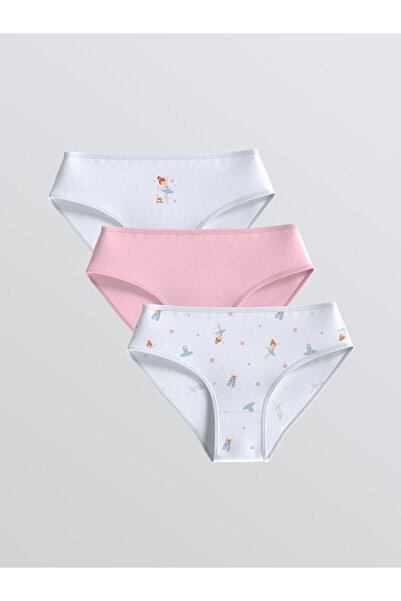 LC Waikiki ملابس داخلية مطبوعة للفتيات من أوزماركا للموسم الجديد، طقم من 3 قطع