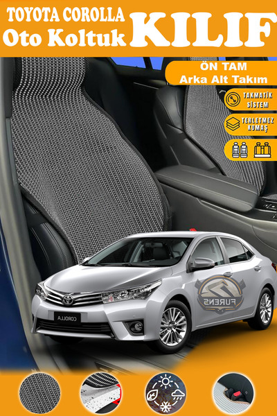 STS Oto Aksesuar غطاء مقعد سيارة تويوتا كورولا متوافق مع السلسلة السوداء الفا...