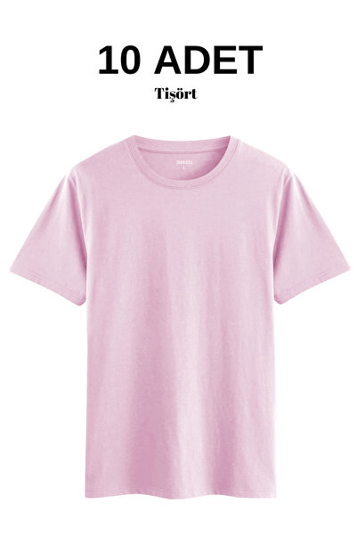 DK DAKSEL Tricou de bază pentru bărbați, cu mânecă scurtă, în 10 piese, de cu...