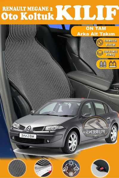 STS Oto Aksesuar غطاء مقعد سيارة رينو ميجان 2 متوافق مع سلسلة بلاك بريستيج من...