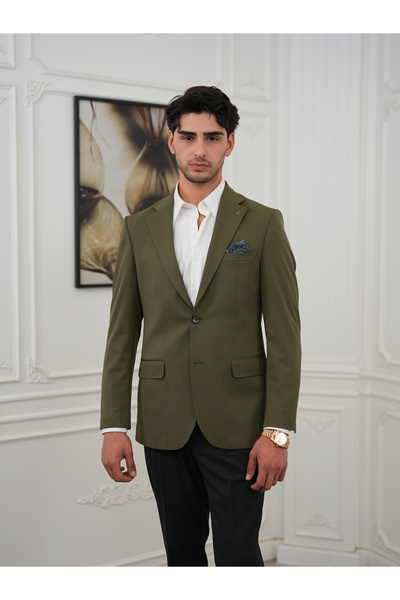 LONATOLİA Premium Italian Style Slim Fit Men's Punto Stitched Half Lined Jacket