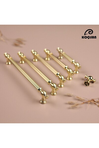 KOÇSAN Mâner Begüm Mat Gold 96 mm Mâner de lux pentru mobilier de bucătărie, dulap, sertar