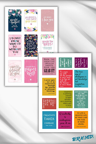 birikiyedi 2'Li Motto /Motivasyon Temalı Ajanda Laptop Tablet Telefon Sticker...