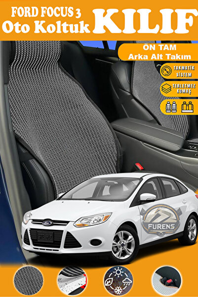 STS Oto Aksesuar غطاء مقعد سيارة فورد فوكس 3 متوافق مع سلسلة بلاك بريستيج من ...