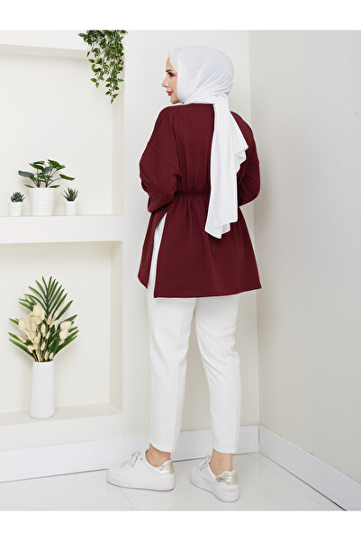 altay boncuk A Kalite Oversize İki İplik Yandan Yırtmaçlı Sweatshirt