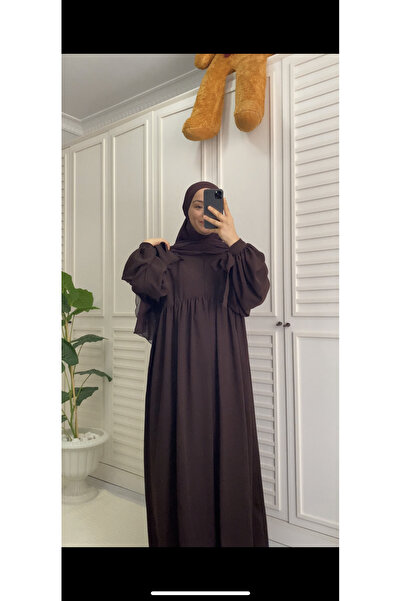 Hijab Φόρεμα με λουράκια με 3 στρώσεις μακρύ σουφλέ