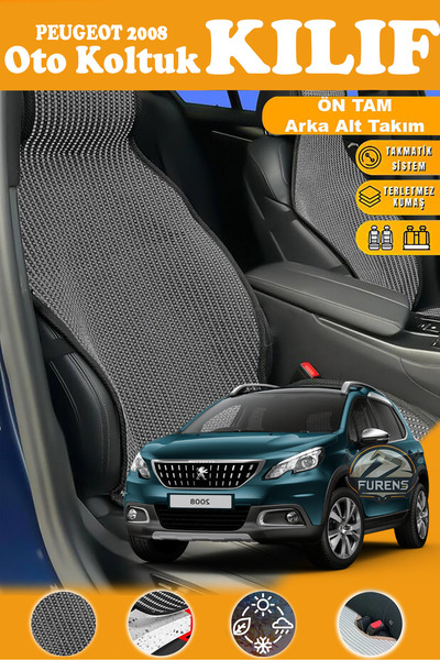 STS Oto Aksesuar غطاء مقعد سيارة بيجو 2008 متوافق مع سلسلة بلاك بريستيج من ال...