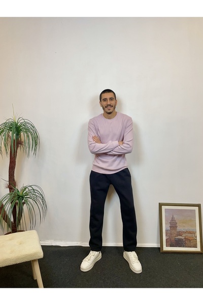 Superlife Süperlife muška okrugla kragna Slim fit tanka majica SPR 20K17