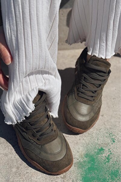 I Love Shoes Romine Paraşüt Kumaş Haki Kadın Spor Ayakkabı