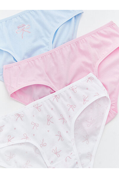 LC Waikiki Vizyon New Season Printed Girls' Underwear 3-Piece Set