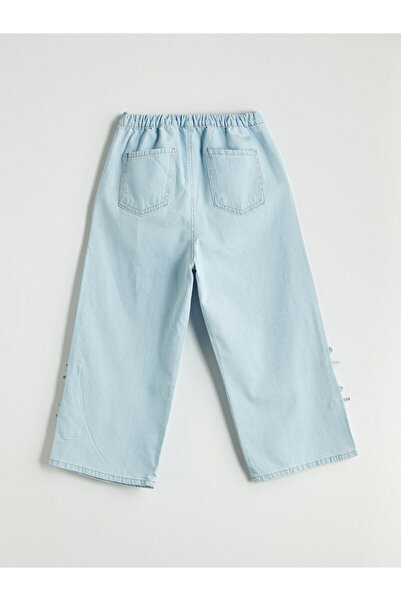 LC Waikiki New Season Elastic Waist Bow Detail Girls' Jean Capri