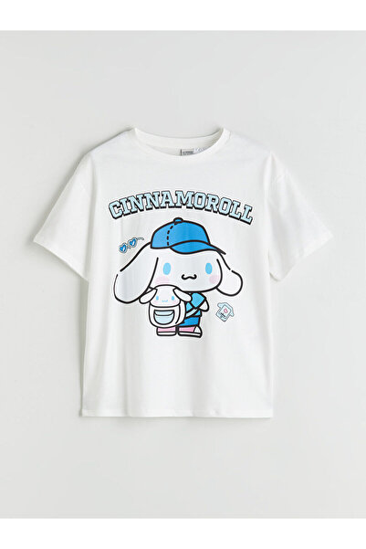 LC Waikiki Peak Yeni Sezon Bisiklet Yaka Cinnamoroll Baskılı Kız Çocuk Tişört