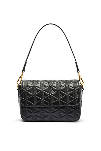 Lacoste Maheki Monogram Siyah Deri Kadın Omuz Çantası Elsbeauty