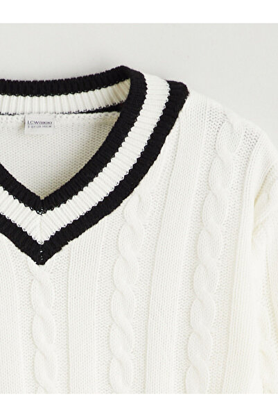 LC Waikiki V-Neck Girl's Knitwear Sweater