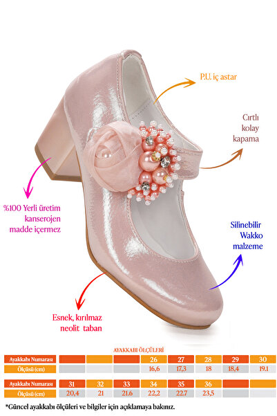 KARAMAZI Angelina Daily Girls' 4 cm Heeled Evening Dress Shoes