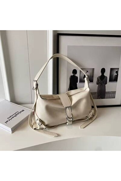 Marvelis Geantă de umăr și de braț pentru femei de modă vintage cu centură re...