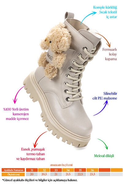 KARAMAZI Παπούτσια καθημερινής χρήσης για κορίτσια με φερμουάρ Stanko Teddy Bear