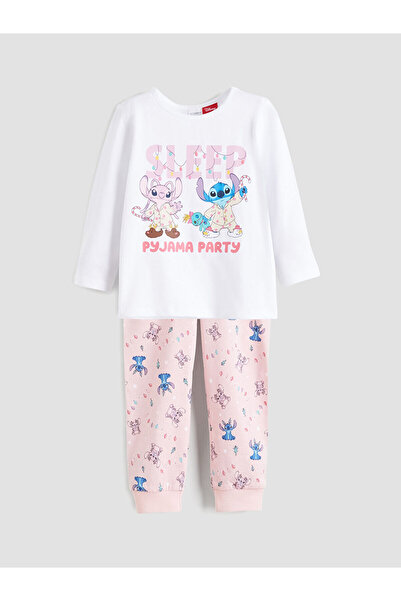 LC Waikiki Peak Yeni Sezon Lilo & Stitch Baskılı Kız Çocuk Pijama Takımı