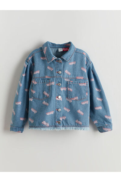 LC Waikiki Barbie Baskılı Kız Çocuk Jean Ceket