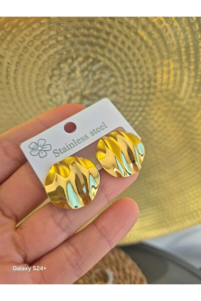 Pinkimaj Style Steel Earrings Models New Models Model 1 Gold Steel Earrings