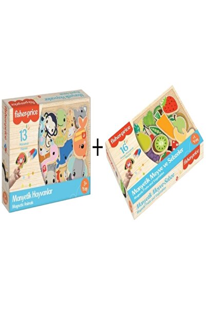 GAONK DİYTOY Mıknatıslı Meyve - Sebzeler ve Mıknatıslı Hayvanlar Metal Yüzeyl...