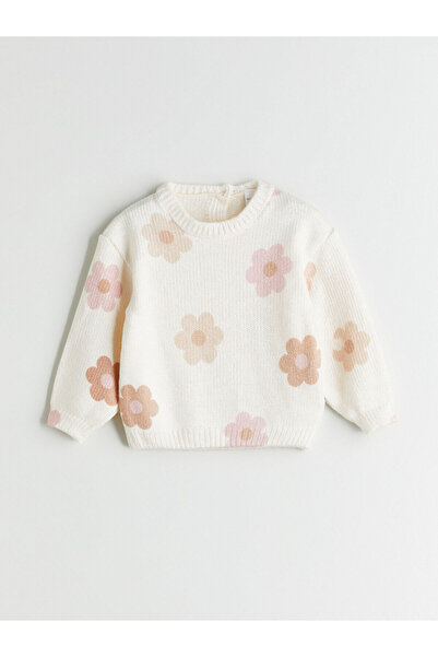 LC Waikiki Πουλόβερ για κορίτσια με λουλούδια LCW ECO Crew Neck