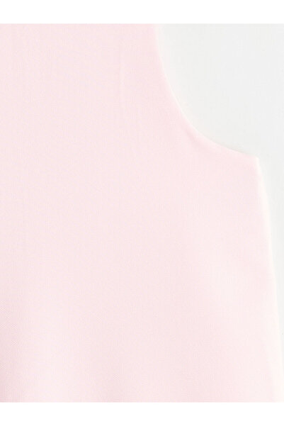 LC Waikiki LCW Kids Pembe Bisiklet Yaka Taşlı Kız Çocuk Elbise