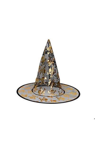 Azebu Halloween Korsan Cadı Şapkası Çift Renk Tül