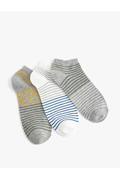 Koton Мъжки комплект от 3 чифта чорапи с райета (AW 25)