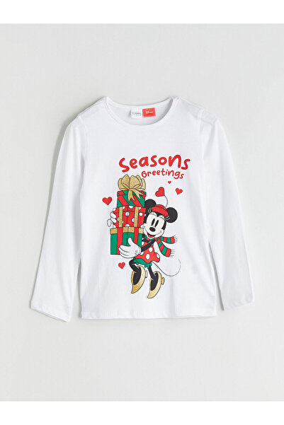 LC Waikiki Peak Yeni Sezon Bisiklet Yaka Mickey Mouse Baskılı Kız Çocuk Pijama Takımı