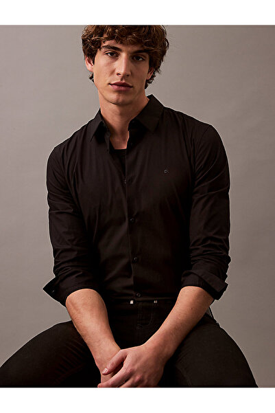 Calvin Klein Men's Solid Stretch Slim Shirt
