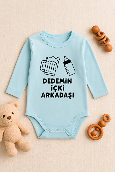 SVART WEAR بدلة أطفال قطنية مطبوعة بأكمام طويلة من Dedemin مع أزرار كبس