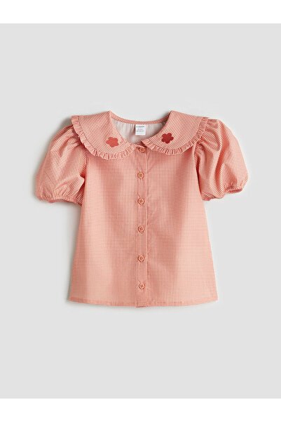LC Waikiki Peak New Season Baby Collar Flower Embroidered Girl's Shirt