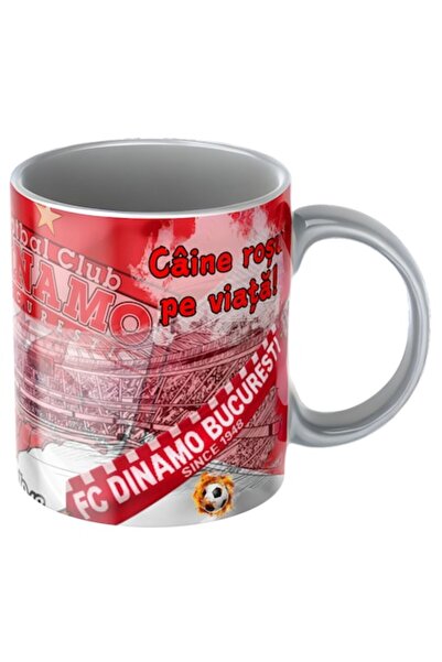 T&M Personalizare Cană personalizată - Dinamo București, Fotbal, Suporter, Gri, Ceramică, 330 ml, v12