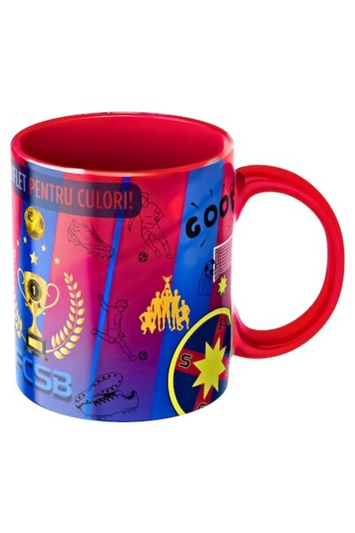 T&M Personalizare Cană personalizată - FCSB, Fotbal, Suporteri, Roșie, Ceramică, 330 ml, v9