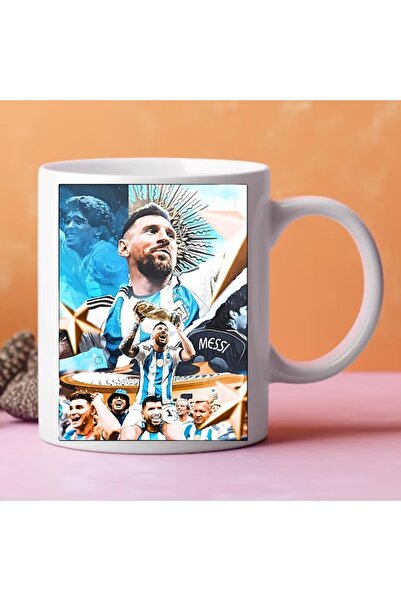 T&M Personalizare Cană personalizată - Messi, Fotbal, Alb, 330 ml
