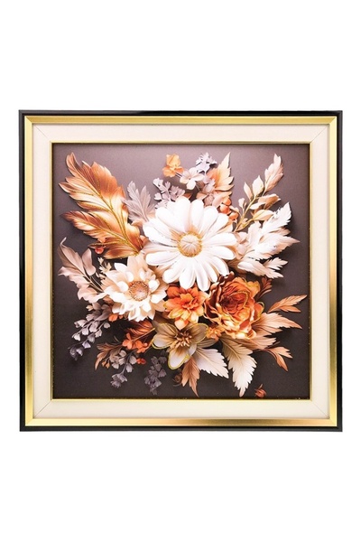 velve Tablou decorativ, floral, Buchetul Verii, cu rama din plastic, 48x48 cm