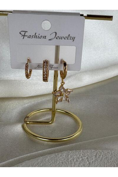 H&S AKSESUAR VİP ÜÇLÜ LOTUS KÜPE