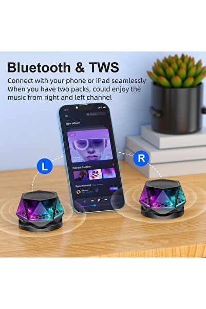 OEM VALA® Mini Portable Speaker Wireless Bluetooth Speakers, TWS, Magnetic Attachment, Phone Holder