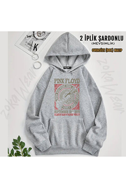 ZOKAWEAR Pink Floyd, Abbey Road Studios, Rock Metal Grup Baskılı Kapüşonlu Sw...