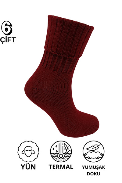 stellare 6 Pairs Women's Soft Textured Wool Winter Sleeping Socks