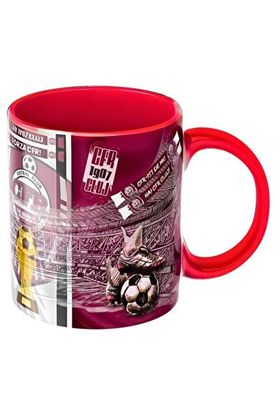 T&M Personalizare Cană personalizată - CFR Cluj, suporter fotbal, roșie, ceramică, 330 ml, v11