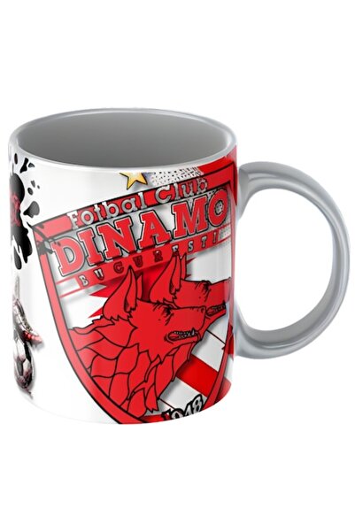 T&M Personalizare Cană personalizată - Dinamo București, Fotbal, Suporter, Gri, Ceramică, 330 ml