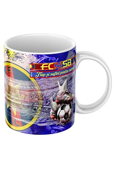 T&M Personalizare Cana personalizata - FCSB, fotbal, suporter, alba, ceramica, 330 ml