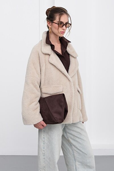 Olcay Angora Look Casual Jacket Stone 8279