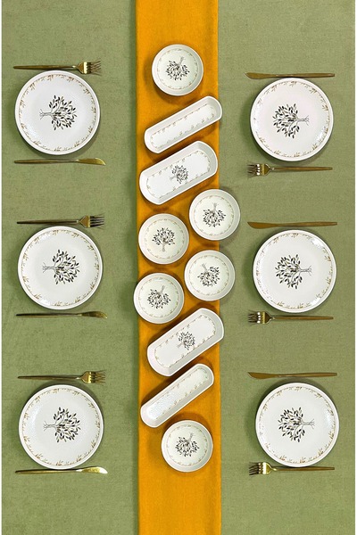 ers erbaşlar CENNET AĞACI 16 Parça 6 Kişilik Lüx Kahvaltı Takımı Seti Sunum Seti