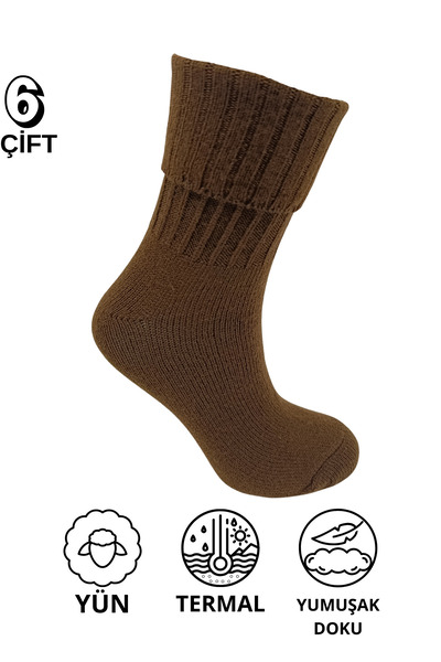 stellare 6 Pairs Women's Soft Textured Wool Winter Sleeping Socks