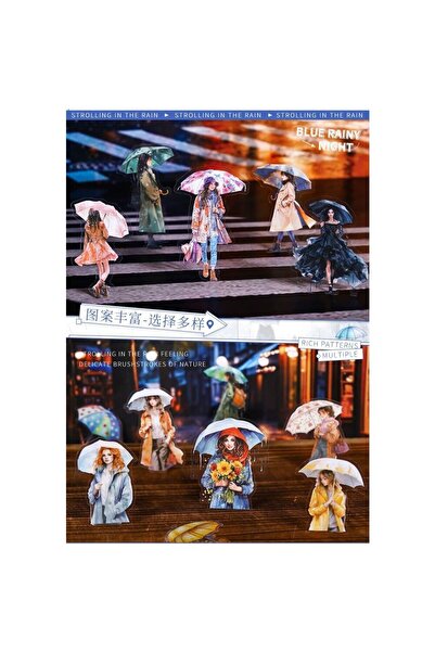 İthal P17-15 bucăți fată cu umbrelă PET STICKER - Număr: 1