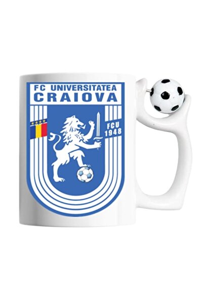 T&M Personalizare Cana cu minge fotbal - „Fotbal club Universitatea Craiova”, v2, 330 ml