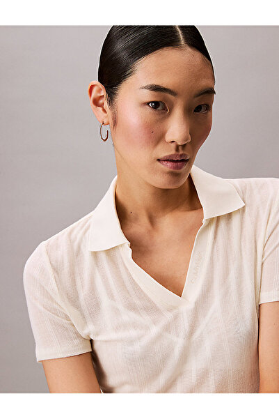 Calvin Klein Women's Pointelle Polo T-Shirt